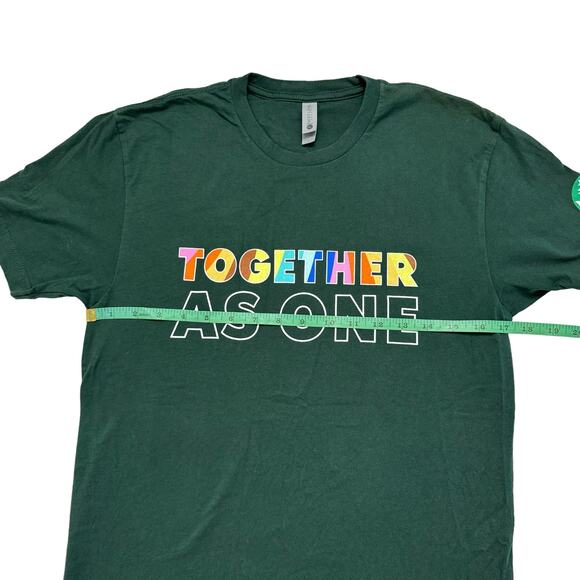STARBUCKS Pride Together As One Green Rainbow Short Sleeve Tee Unisex Small - Picture 5 of 6